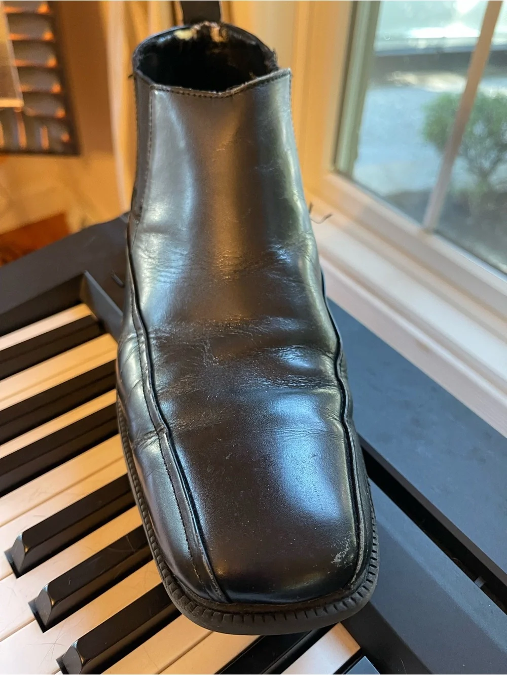 Stacy Adams Men’s Edison Blk Leather Boot Shoes SZ 11
